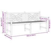 Градинска пейка Кафяво 228 x 60 x 90 см Тиково дърво масив - VL42001966 - Thumbnail 7