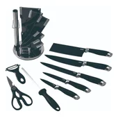 Комплект ножове с поставка черно/сребристо OLIVER VOLTZ - Thumbnail 2