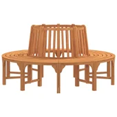 Кръгла пейка за около дърво, Ø208 см, масивно евкалиптово дърво - VL3154103 - Thumbnail 4