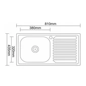 Кухненска мивка алпака с десен плот 81х43.5х16см INTER CERAMIC - Thumbnail 2