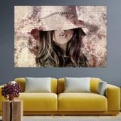 Момиче с шапка - картина пано за стена - Thumbnail 1