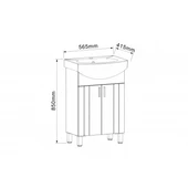 Шкаф за баня с мивка Лего ICC 4255 INTER CERAMIC - Thumbnail 3