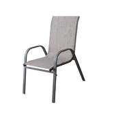 Градински метален стол с текстил 56x68x93 см бежов - Thumbnail 1