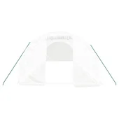 Оранжерия със стоманена рамка бяла 24 м² 8x3x2 м - Thumbnail 3