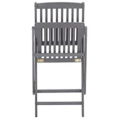 Сгъваеми градински столове, 2 бр., 48,5 x 57 x 91 см сив - Thumbnail 6