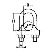 Скоба жабка за стоманено въже Ø8 мм - Thumbnail 2