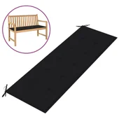 Възглавница за градинска пейка, черна, 150x50х3 см - Thumbnail 1