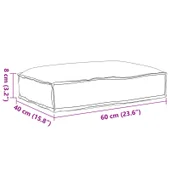 Възглавница за палета за сядане Бежова 60x40x8 см Oxford Fabric - Thumbnail 6