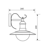 Фенер с горен носач Riviera WD010/WH IP44 бял VIVALUX - Thumbnail 2