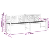 Градинска пейка Кафяво 228 x 60 x 90 см Тиково дърво масив - VL42001967 - Thumbnail 7