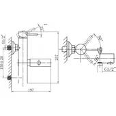 Стенен смесител за душ/вана Eскада INTER CERAMIC - Thumbnail 2