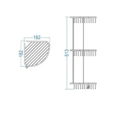 Ъглова тройна етажерка за баня A.503 DUXXA - Thumbnail 2