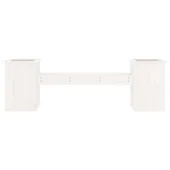 Пейка с кашпи, бяла, 184,5x39,5x56,5 см, борово дърво масив - VL825171 - Thumbnail 4