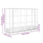 Повдигната леха с покривало,  160x40x123 см - Бял ратанов сандък - Thumbnail 9