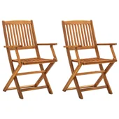 Сгъваеми градински столове,54 x 57 x 91 см -  2 бр. - Thumbnail 1
