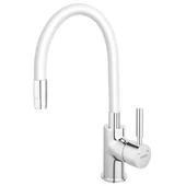 Стоящ смесител за кухня с гъвкав PVC бял чучур Zumba FERRO - Thumbnail 1