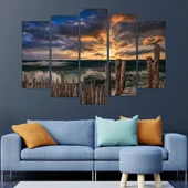 Залез над вълнуващо се море - картина пано за стена - Thumbnail 3