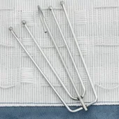 Затъмняващи завеси с куки имитация лен 2 бр. сини 140x245 см - Thumbnail 2