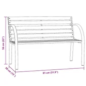 Детска градинска пейка, 81 см, китайски чам, сива - VL317120 - Thumbnail 6