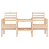 Градинска пейка с маса, 2-местна, масивна чамова дървесина - VL825156 - Thumbnail 3