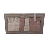 Комплект халати за баня с кърпи 6 части Selena IPEKCE - Thumbnail 4