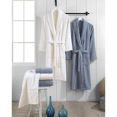 Комплект халати за баня с кърпи 6 части Selena IPEKCE - Thumbnail 2
