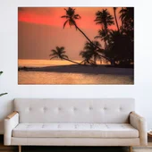 Остров с палми привечер - картина пано за стена - Thumbnail 1