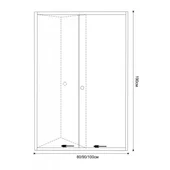 Параван за баня 90x190 см ICS 90/20 INTER CERAMIC - Thumbnail 2