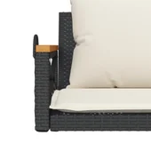 Пейка-люлка с възглавници, черна, 109x62x40 см, полиратан - VL368155 - Thumbnail 8