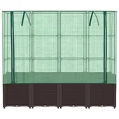 Повдигната леха с покривало 160x40x153 см  - ратанов сандък - Thumbnail 4