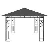 Шатра с мрежа срещу комари и LED стрингове 4x3x2,73 м антрацит - Thumbnail 7