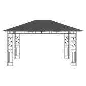 Шатра с мрежа срещу комари и LED стрингове 4x3x2,73 м антрацит - Thumbnail 6