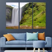 Водопада Skogafoss в Исландия - картина пано за стена - Thumbnail 2