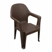 Градински стол PVC кафяв Polo MEVSIM - Thumbnail 1