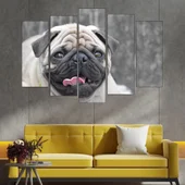 Потрет на куче мопс - картина пано за стена - Thumbnail 3