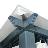 Шатра със завеси, 300x300 см, кремава, алуминий - Thumbnail 8