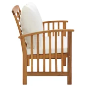 Градинска пейка с възглавници, 119 см, акация масив - Thumbnail 3