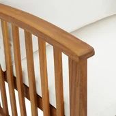 Градинска пейка с възглавници, 119 см, акация масив - Thumbnail 6