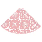 Луксозна пола за коледна елха с чорапче, розова, 90 см, плат - Thumbnail 5