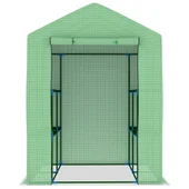 Парник с рафтове, 143x143x195 см,полиетилен и стомана, - Thumbnail 2