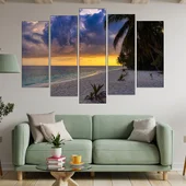 Самотен плаж в тропиците - картина пано за стена - Thumbnail 3