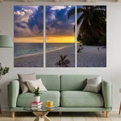 Самотен плаж в тропиците - картина пано за стена - Thumbnail 2