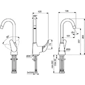 Vidima orion смесител за умивалник  стоящ в0880аа - Thumbnail 2