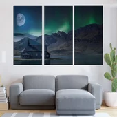 Изглед на северното сияние  - картина пано за стена - Thumbnail 2