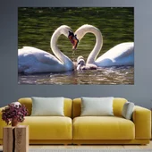 Лебедово семейство - картина пано за стена - Thumbnail 1