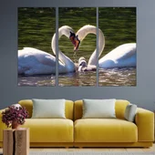 Лебедово семейство - картина пано за стена - Thumbnail 2