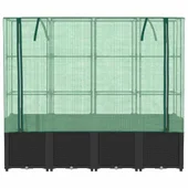 Повдигната леха с покривало 160x40x153 см - ратанов сандък - Thumbnail 4