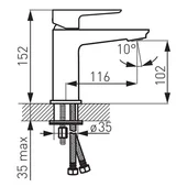 Стоящ смесител за умивалник Adore бял- FERRO - Thumbnail 2