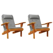 Възглавници за столове Адирондак, 2 бр, сиви, Оксфорд плат - VL361831 - Thumbnail 4