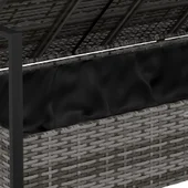 2-местна градинска пейка с възглавници, сива, полиратан - VL364111 - Thumbnail 7